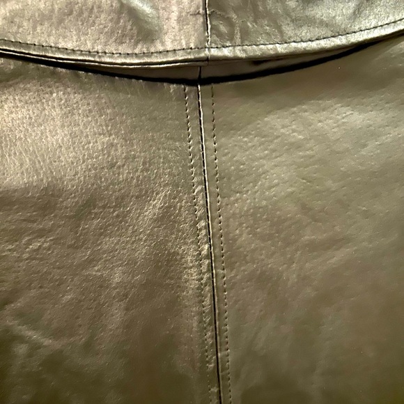 Jessica London Women’s 100% Leather cropped open front coat jacket #107444 - Picture 9 of 12